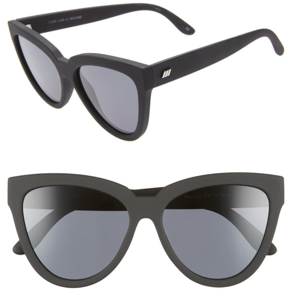 Le Specs LIAR LAIR Black Matte Cat Eye Sunglasses